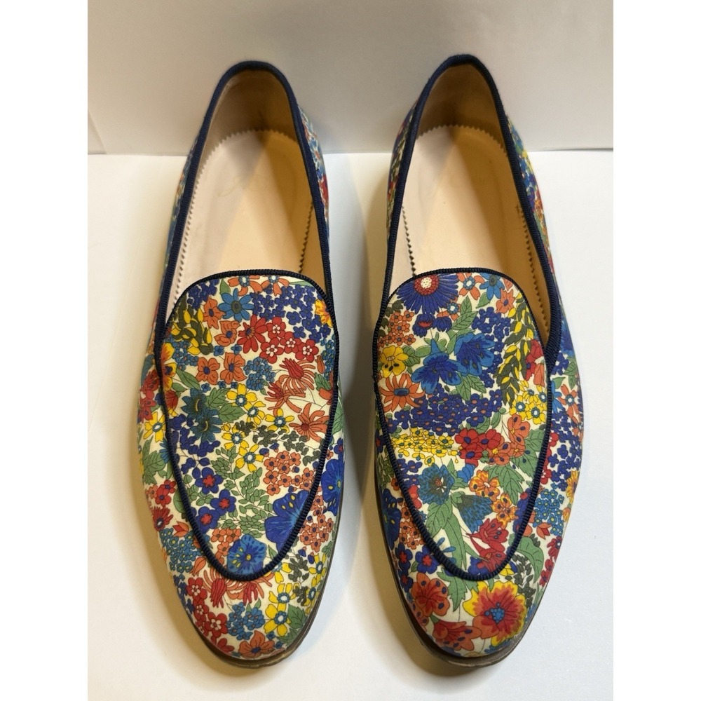 J.Crew Women's Floral Smoking Slippers Loafers Liberty Print Flats Size 6.5